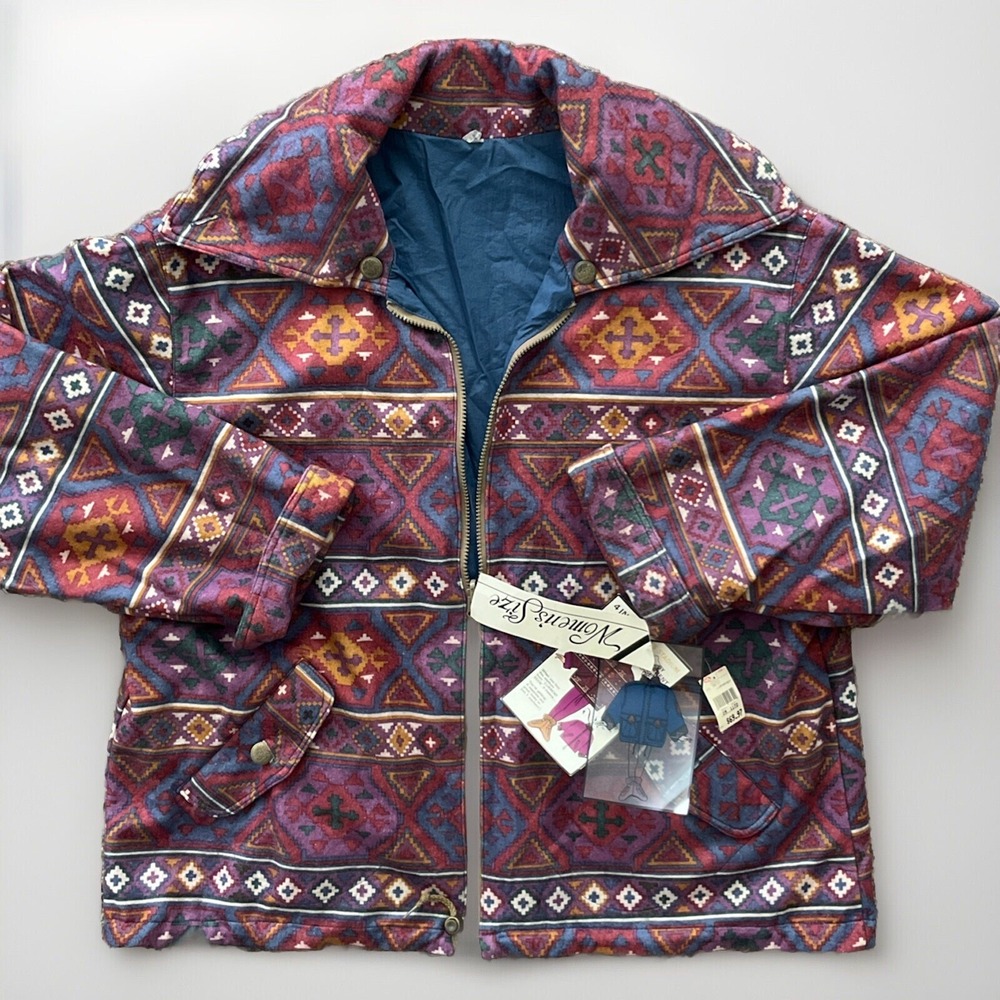 Vintage Current Seen Jacket Women 20W Reversible Stadium Coat Full Zip Russia